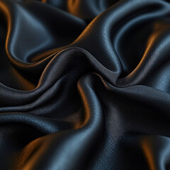 Dark silky fabric with folds and subtle light, ideal for backgrounds or texture overlays