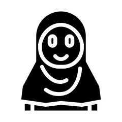 Muslim teenage avatar solid icon