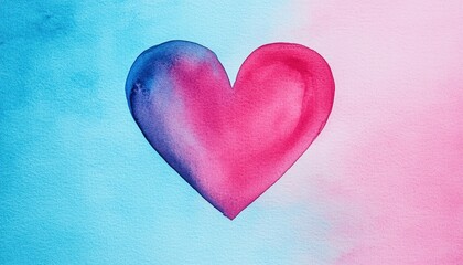 Fototapeta premium A vibrant watercolor heart on a colorful background representing love and connection.