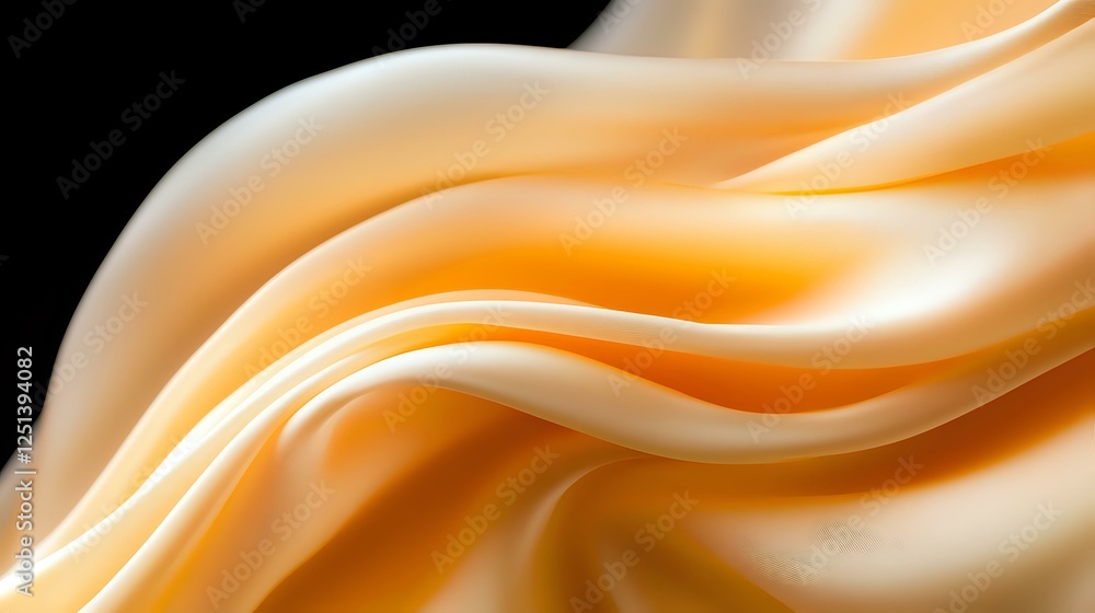 Poster smooth flowing abstract waves in peach and cream colors create elegant curves and soft gradients aga