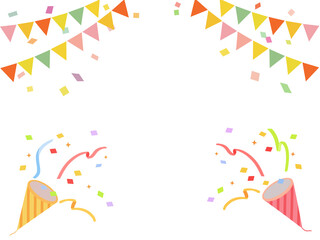 パーティーフレーム　カラフル　紙吹雪　ガーランド　クラッカー