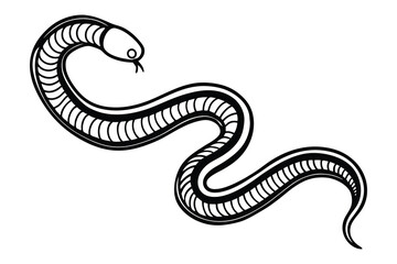 Fototapeta premium Silhouette of earthworm isolated on a white background