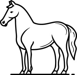 simple vector design horse illustration