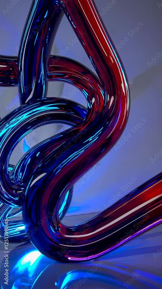 Leinwandbilder a surreal floating organic shape with a smooth, wavy texture against a gradient futuristic backgroun