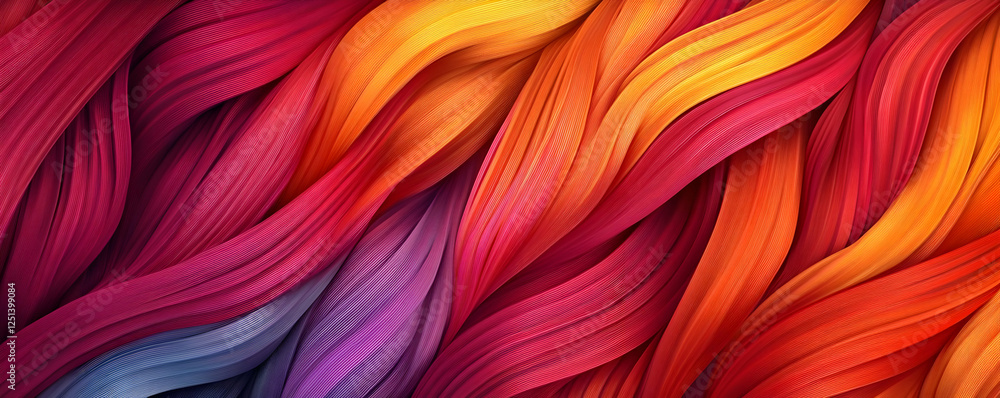 Poster vibrant abstract waves of color flowing in a dynamic pattern, showcasing depth