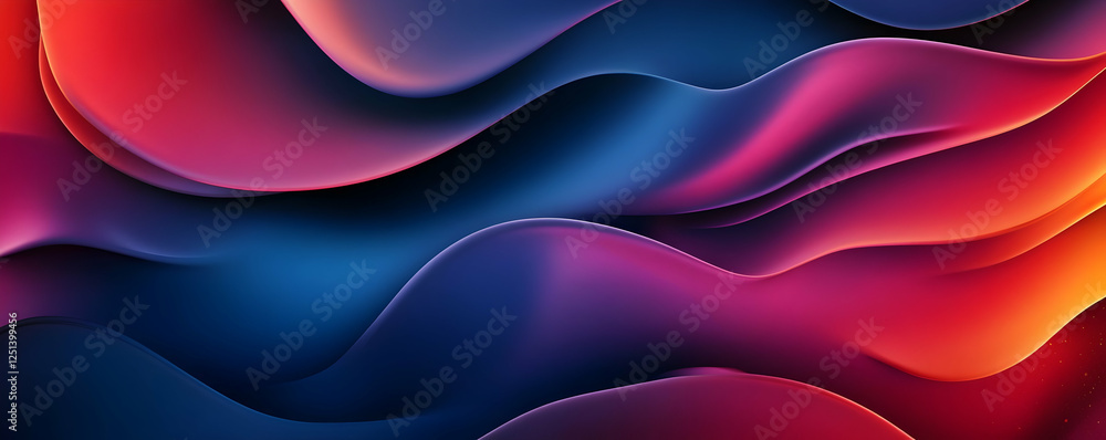 Poster abstract waves of vibrant colors flowing seamlessly in a dynamic pattern