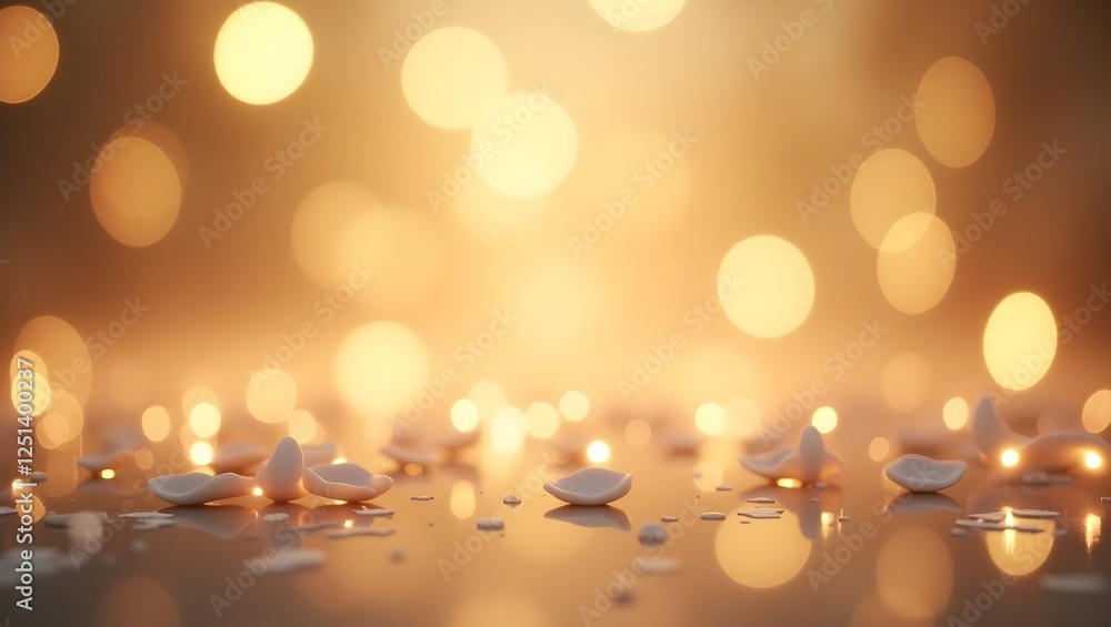 Aufkleber radiant serenity: an ethereal golden abstract background with soft bokeh