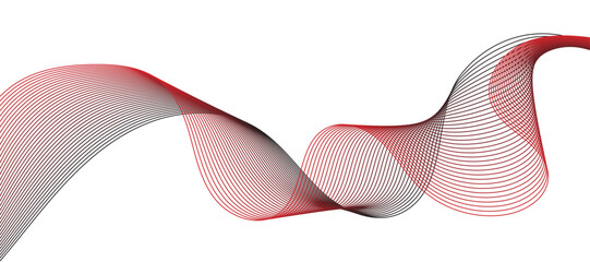 Red And Black Wave Lines Pattern Background. Technology Banner. Vector Illustration. Abstract Business Wallpaper