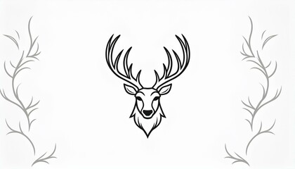 Obraz premium Head of deer edgy outline icon symbol graphic