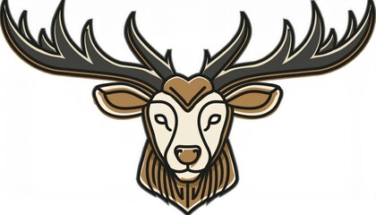 Head of deer edgy outline icon symbol graphic