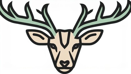 Head of deer edgy outline icon symbol graphic