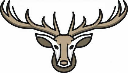 Naklejka premium Head of deer edgy outline icon symbol graphic