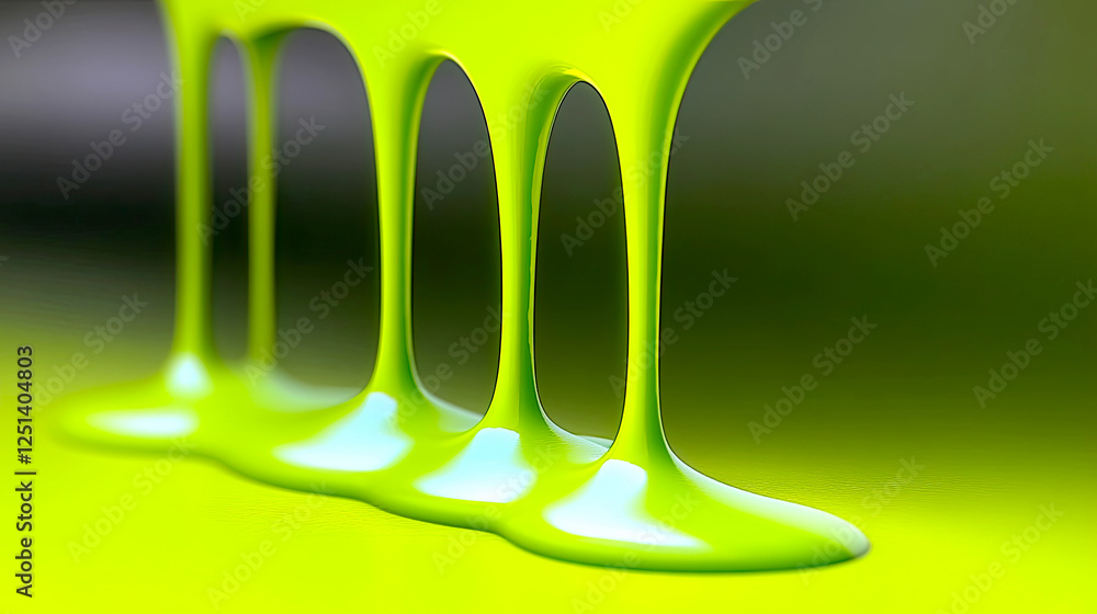 Poster Flowing Lime Cream Drips Create a Vibrant Backdrop for Creative Expression in Minimalistic Design