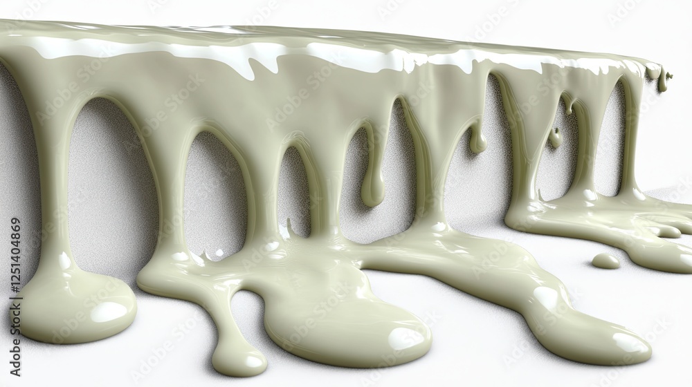 Poster flowing lime cream drips create a serene and minimalistic aesthetic for creative designs