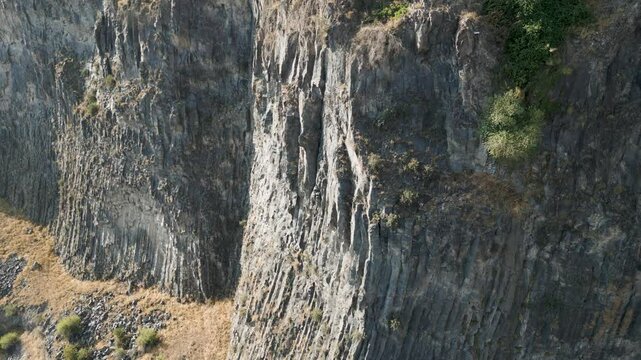 Huge Garni Gorge with basalt columns, tourist attraction in Armenia