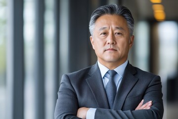 Confident Business Professional with Determined Focus on Success