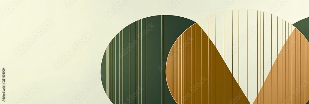 Poster Overlapping Geometric Shapes Create a Stunning Visual of Lime Cream Tones on a Soft Pastel Backdrop