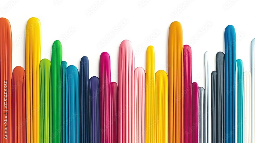 Poster colorful candy drips create a vibrant minimalist design perfect for creative text placement