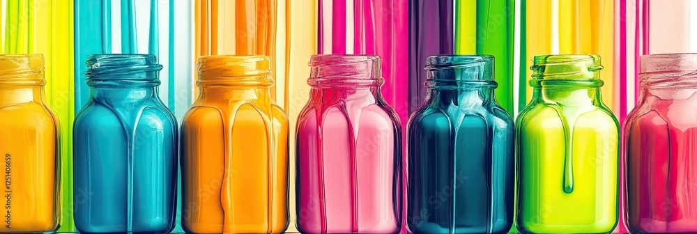 Poster colorful candy drips create a vibrant backdrop for creative expression and minimalist design