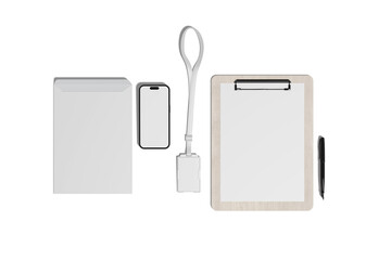 Stationery Illustration Mockup PNG