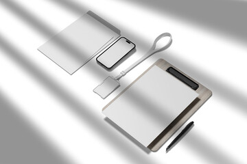 Stationery Illustration Mockup PNG