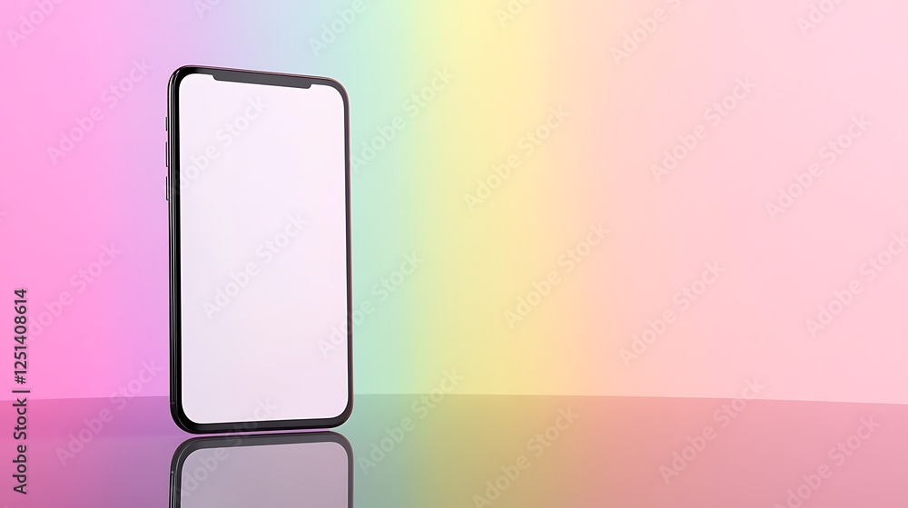 Poster a modern ultra-thin smartphone with a white screen, ideal for tech-related projects and advertising.