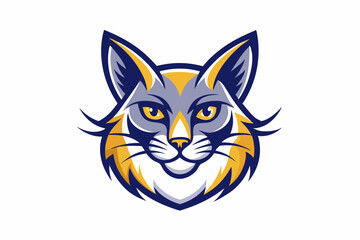 cat logo vector white background