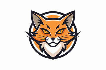 cat with cap logo vector white background