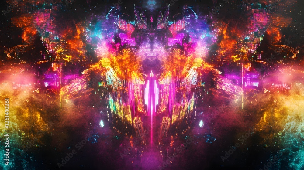 Leinwandbilder captivating cosmic explosion of vibrant colorful and psychedelic visuals in a surreal dreamlike digi