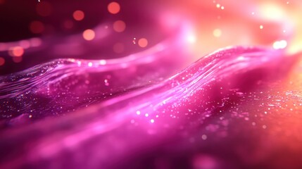 Pink energy wave, cosmic bokeh, abstract background, digital art