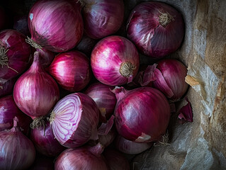 Vibrant Red Onions Display – Variant 3