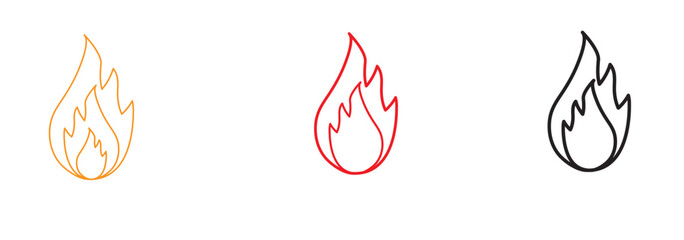 camp fire icon vector set use for web ui or app
