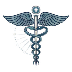 caduceus medical symbol on white background