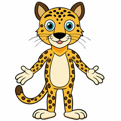  cheetah vector art illustration with hand and legs