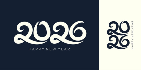 2026 Happy New Year design vector. trendy unique new year 2026 logo design template