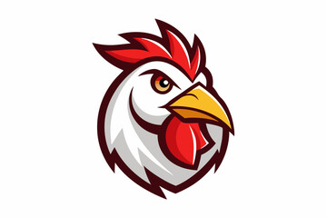 chicken head logo vector with white background