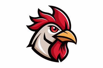 chicken head logo vector with white background