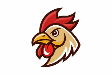 chicken head logo vector with white background