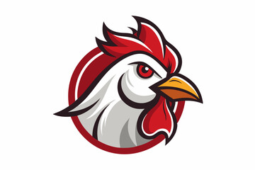 chicken head logo vector with white background