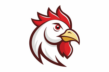 chicken head logo vector with white background