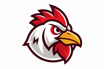 chicken head logo vector with white background