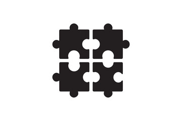 Fototapeta premium Puzzle piece vector silhouette isolated in white background