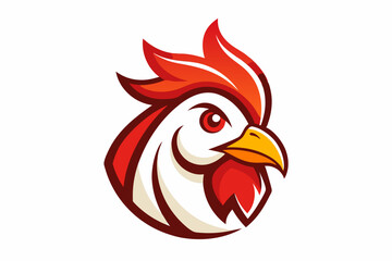 chicken head logo vector with white background