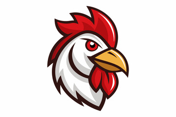 chicken head logo vector with white background