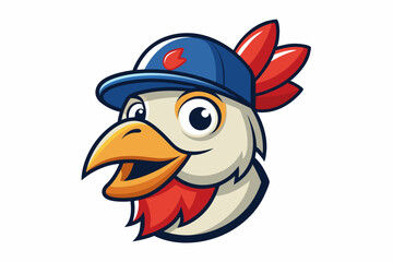 chicken head logo vector with white background