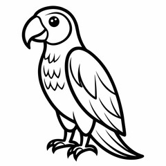 Obraz premium Simple a Parrot line art vector white background