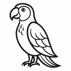 Fototapeta premium Simple a Parrot line art vector white background