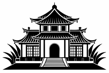 Fototapeta premium chinese temple silhouette