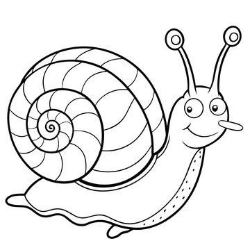 recommend clip art: snail silhouette illustration black and white