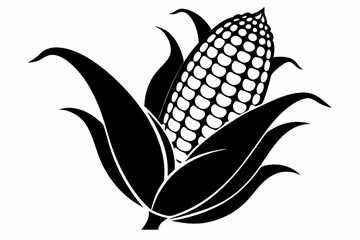 corn silhouette vector illustration black and white